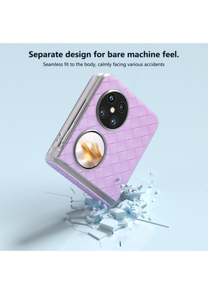 Huawei Pocket 2 Kılıf Dokuma Doku Menteşe Koruma Pu+Pc Telefon Kılıfı-Mor (Yurt Dışından) fırsatları