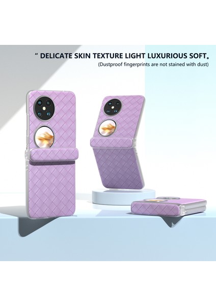 Huawei Pocket 2 Kılıf Dokuma Doku Menteşe Koruma Pu+Pc Telefon Kılıfı-Mor (Yurt Dışından) indirimleri