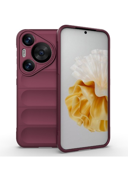 Huawei Pura 70 Pro/pura 70 Pro+Kılıf Tpu Kaymaz Arka Telefon Kılıfı-Şarap Kırmızısı (Yurt Dışından)