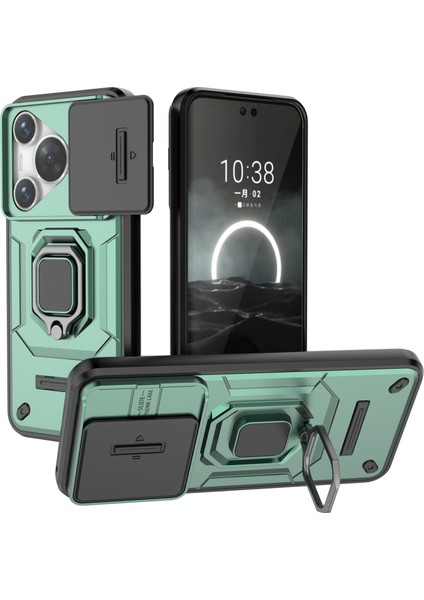 Huawei Pura 70 Kılıf Pc+Tpu Koruyucu Telefon Kabuğu Kayar Lens Kapağı-Yeşil (Yurt Dışından)