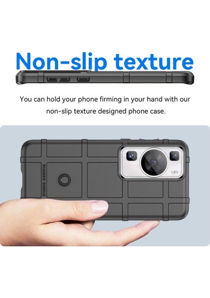 Huawei P60/P60 Pro Kare Izgara Dokulu Telefon Kılıfı Çizilmeye Dayanıklı Cep Telefonu Kapağı-Siyah (Yurt Dışından) fırsatları