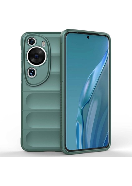 Huawei P60 Art Şok Emici Telefon Kabuğu Yumuşak Tpu Cep Telefonu Kılıfı Toz Geçirmez Koruyucu Kapak-Yeşil (Yurt Dışından)