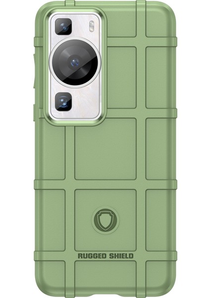 Huawei P60/P60 Pro Kare Izgara Dokulu Telefon Kılıfı Çizilmeye Dayanıklı Cep Telefonu Kapağı-Yeşil (Yurt Dışından) fiyatları