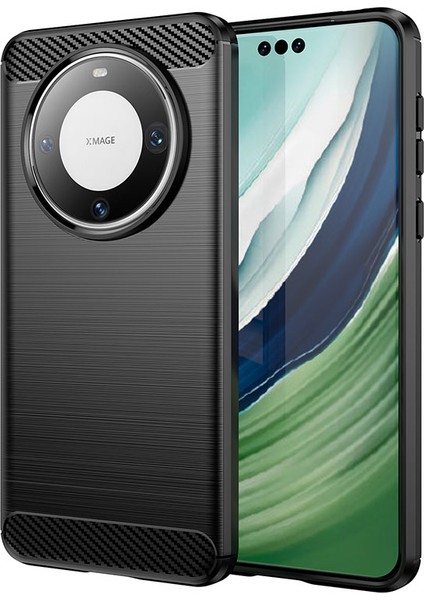 Huawei Mate 60 Pro+Kılıf Esnek Tpu Kabuk Karbon Fiber Doku Telefon Kılıfı-Siyah (Yurt Dışından)