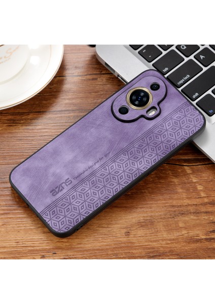 Azns Huawei Nova 11 Pro/nova 11 Ultra Baskılı Telefon Kılıfı Pu Deri+Tpu Telefon Kılıfı-Mor (Yurt Dışından) indirimleri