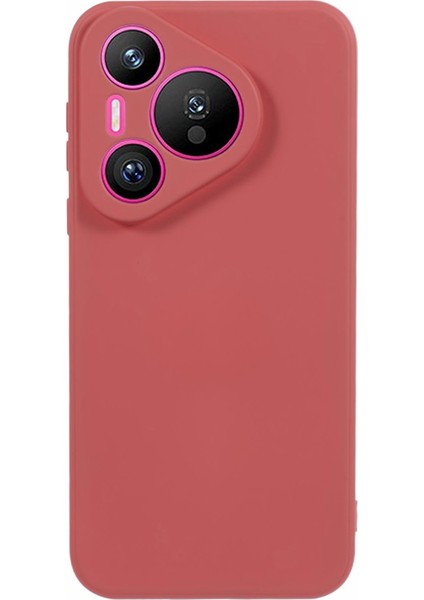 Huawei Pura 70 Pro/70 Pro+Kılıf Fiber Astar Yumuşak Tpu Düz Renk Telefon Kılıfı-Alıç Kırmızısı (Yurt Dışından)