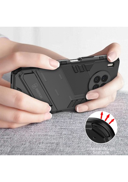 Zırh Darbeye Dayanıklı Sert Pc + Tpu Tampon Hibrit Koruyucu Kılıf Kickstand ile Huawei Nova 8i (Küresel Sürüm)/honor 50 Lite-Gri (Yurt Dışından) indirimleri