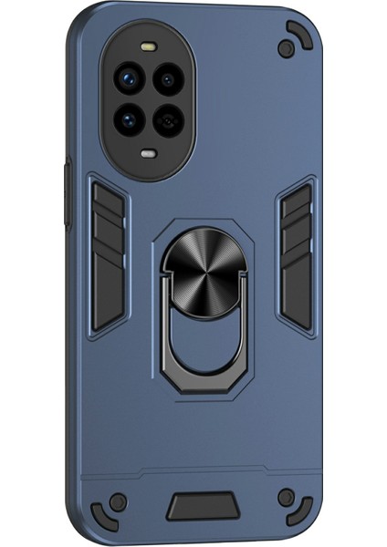 Huawei Nova 13 Pro 5g Kılıf Pc+Tpu Drop Defend Telefon Kılıfı Halkalı Ayaklı-Mavi (Yurt Dışından)