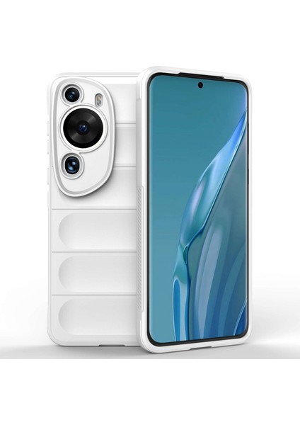 Huawei P60 Art Şok Emici Telefon Kabuğu Yumuşak Tpu Cep Telefonu Kılıfı Toz Geçirmez Koruyucu Kapak-Beyaz (Yurt Dışından)