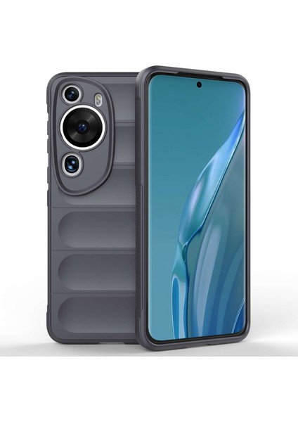 Huawei P60 Art Şok Emici Telefon Kabuğu Yumuşak Tpu Cep Telefonu Kılıfı Toz Geçirmez Koruyucu Kapak-Koyu Gri (Yurt Dışından)