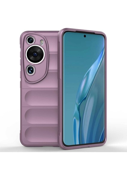 Huawei P60 Art Şok Emici Telefon Kabuğu Yumuşak Tpu Cep Telefonu Kılıfı Toz Geçirmez Koruyucu Kapak-Açık Mor (Yurt Dışından)