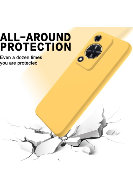 Huawei Nova Y72 4g/enjoy 70 Çizilmez Sıvı Silikon Telefon Kılıfı Kayışlı-Sarı (Yurt Dışından) modelleri