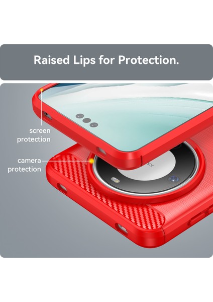 Huawei Mate 60 Pro+Kılıf Esnek Tpu Kabuk Karbon Fiber Doku Telefon Kılıfı-Kırmızı (Yurt Dışından) modelleri
