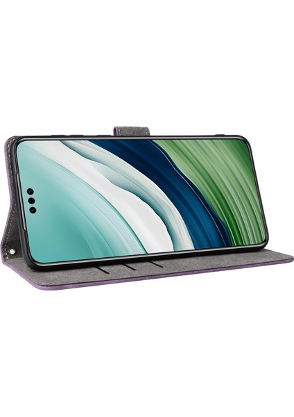 Huawei Mate 60 Kılıf Rfıd Engelleme Cüzdan Pu Deri Stand Telefon Kılıfı Kayışlı-Mor (Yurt Dışından) modelleri