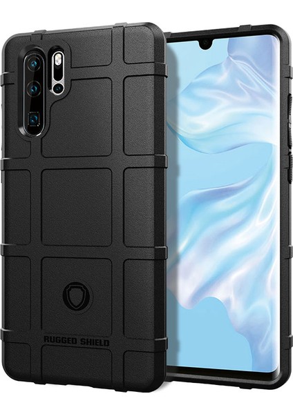 Huawei P30 Pro Sağlam Kare Izgara Doku Tpu Koruma Kılıfı-Siyah (Yurt Dışından)