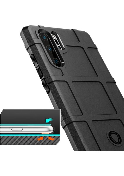 Huawei P30 Pro Sağlam Kare Izgara Doku Tpu Koruma Kılıfı-Siyah (Yurt Dışından) fiyatları