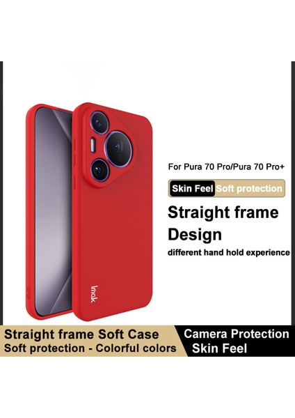 Imak Uc-4 Serisi Huawei Pura 70 Pro/pura 70 Pro+Tpu Kılıf Düz Kenar Telefon Koruyucu Kapak-Kırmızı (Yurt Dışından)