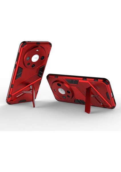 Huawei Mate 60 Pro Kickstand Arka Kapak Pc+Tpu Darbeye Dayanıklı Akıllı Telefon Kılıfı-Kırmızı (Yurt Dışından) modelleri