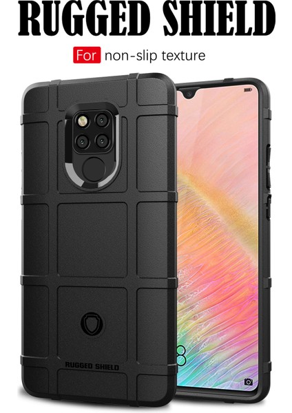 Huawei Mate 20 X-Siyah Için Darbeye Dayanıklı Kare Izgara Dokulu Yumuşak Tpu Telefon Kılıfı (Yurt Dışından) fiyatları