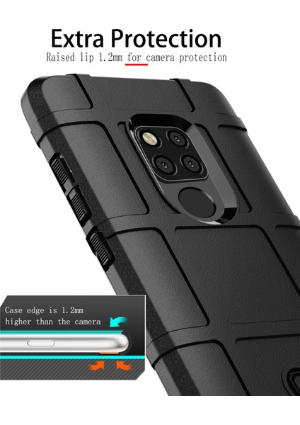Huawei Mate 20 X-Siyah Için Darbeye Dayanıklı Kare Izgara Dokulu Yumuşak Tpu Telefon Kılıfı (Yurt Dışından) modelleri