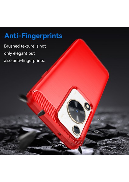 Huawei Nova Y72 4g Telefon Kılıfı Fırçalanmış Karbon Fiber Doku Tpu Arka Kapak-Kırmızı (Yurt Dışından) fırsatları