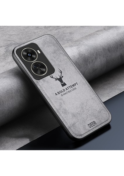 Huawei Nova 11 Se/nova 12 Se 4g Telefon Kılıfı Rafine Geyik Desenli Yumuşak Dokulu Kapak-Gri (Yurt Dışından)