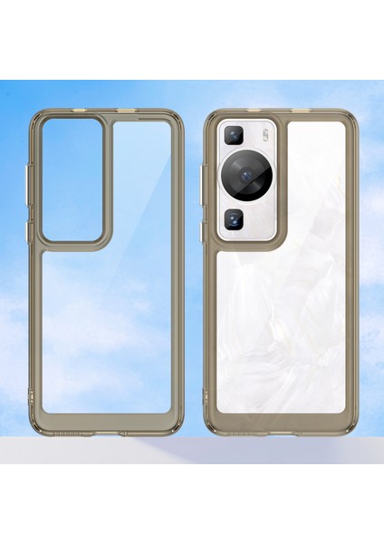 Huawei P60/P60 Pro Için Yükseltilmiş Çerçeveli Telefon Kılıfı, Tpu+Akrilik Telefon Kabuğu Düşme Koruması Kılıfı-Şeffaf Gri (Yurt Dışından) fiyatları