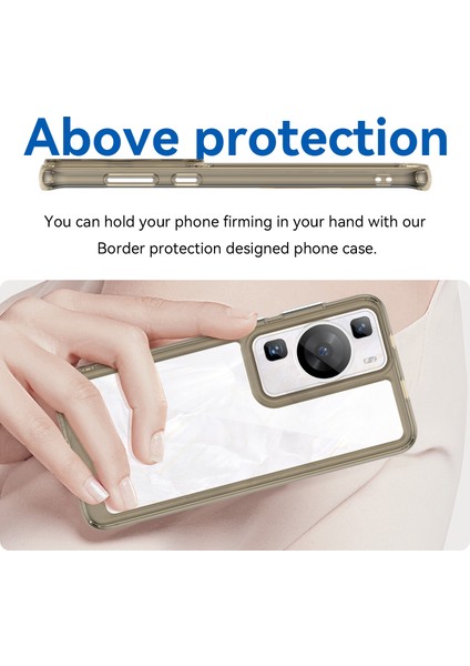 Huawei P60/P60 Pro Için Yükseltilmiş Çerçeveli Telefon Kılıfı, Tpu+Akrilik Telefon Kabuğu Düşme Koruması Kılıfı-Şeffaf Gri (Yurt Dışından) fırsatları