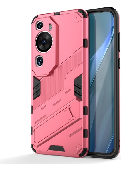 Huawei P60 Art Pc+Tpu Defender Telefon Kılıfı Kickstand Darbeye Dayanıklı Kapak-Gül (Yurt Dışından)