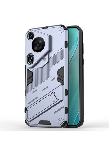 Huawei Pura 70 Ultra Koruyucu Kılıf Kickstand Pc+Tpu Telefon Kılıfı-Gri (Yurt Dışından)