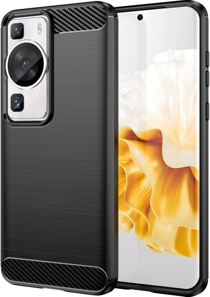Huawei P60 Için Fırçalanmış Karbon Fiber Dokulu Telefon Kılıfı, Toz Geçirmez Tpu Telefon Kılıfı-Siyah (Yurt Dışından)