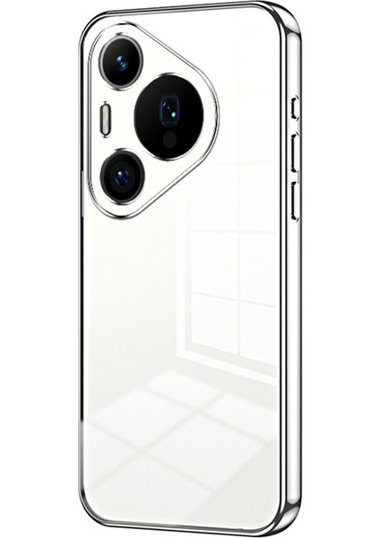 Huawei Pura 70 Pro/pura 70 Pro+Kılıf Renkli Çerçeve Elektrokaplama Tpu Telefon Kılıfı-Gümüş (Yurt Dışından)