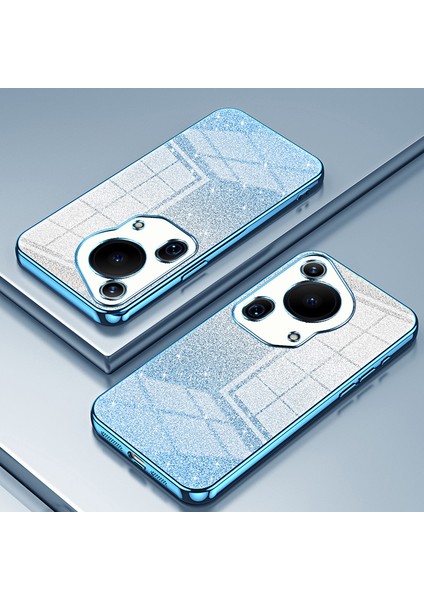 Huawei Pura 70 Ultra Kılıf Degrade Parıltılı Elektrokaplama Yumuşak Tpu Telefon Kılıfı-Mavi (Yurt Dışından) indirimleri