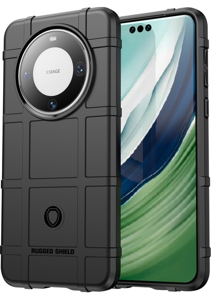 Huawei Mate 60 Pro Kılıf Kabuk Kare Izgara Dokulu Tpu Telefon Kılıfı-Siyah (Yurt Dışından)