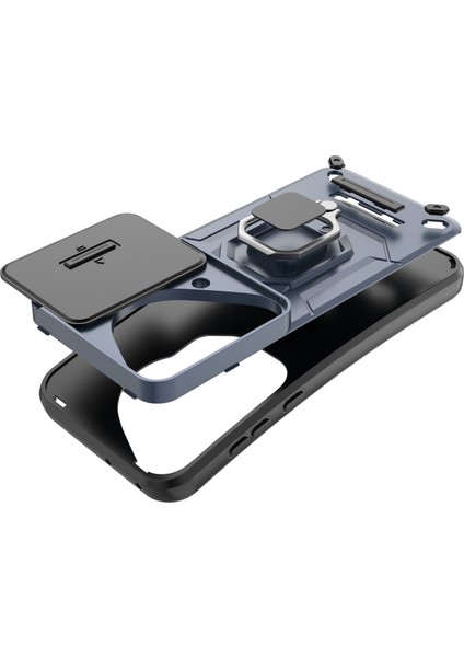 Huawei Pura 70 Ultra Kılıf Kickstand Darbeye Dayanıklı Sağlam Pc+Tpu Telefon Kılıfı Kamera Koruması-Siyah (Yurt Dışından) modelleri