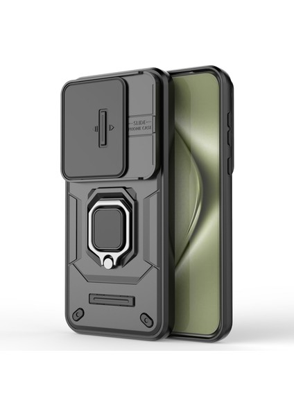 Huawei Pura 70 Ultra Kılıf Kickstand Darbeye Dayanıklı Sağlam Pc+Tpu Telefon Kılıfı Kamera Koruması-Siyah (Yurt Dışından) indirimleri