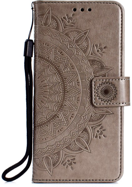 Huawei P Smart (2019)/HONOR 10 Lite-Gri Için Imprint Flower Deri Cüzdan Kılıf (Yurt Dışından) fiyatları