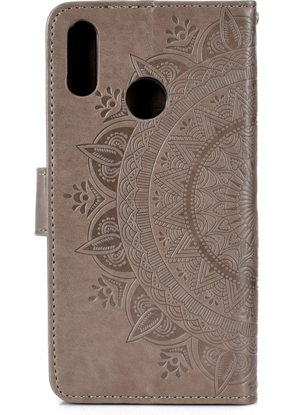 Huawei P Smart (2019)/HONOR 10 Lite-Gri Için Imprint Flower Deri Cüzdan Kılıf (Yurt Dışından) modelleri