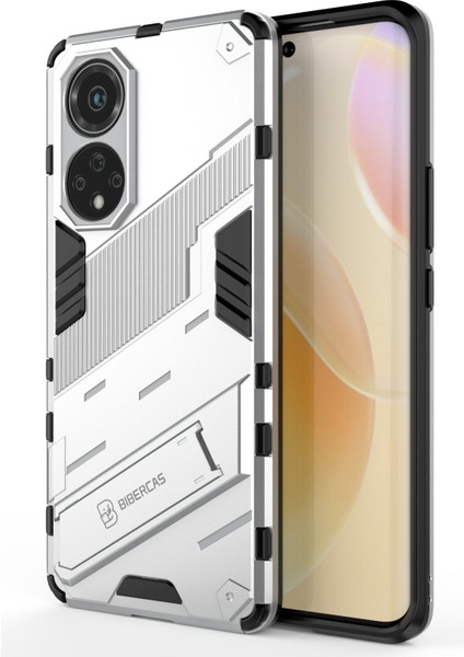 Kickstand Çizilmez Düşmez Şık Çift Katmanlı Sert Pc Yumuşak Tpu Sağlam Koruyucu Telefon Kılıfı Huawei Nova 9/honor 50-Beyaz (Yurt Dışından) modelleri