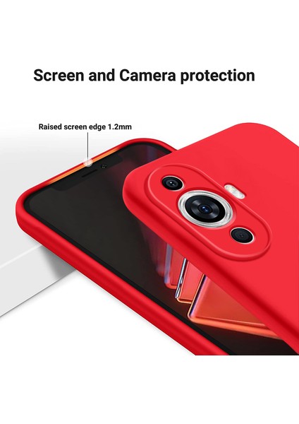 Huawei Nova 12S 4g/nova 11/nova 12 Lite 4g Sıvı Silikon Kılıfçizilmez Telefon Kılıfı Kayışlı-Kırmızı (Yurt Dışından) fırsatları