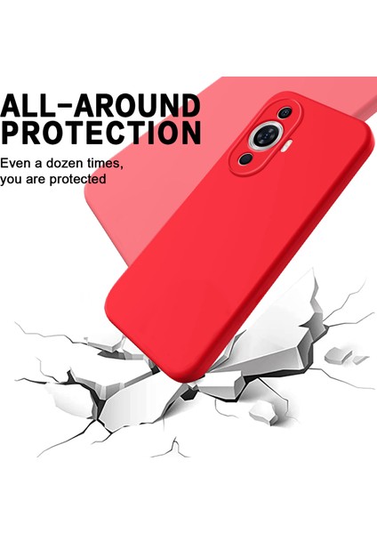 Huawei Nova 12S 4g/nova 11/nova 12 Lite 4g Sıvı Silikon Kılıfçizilmez Telefon Kılıfı Kayışlı-Kırmızı (Yurt Dışından) indirimleri