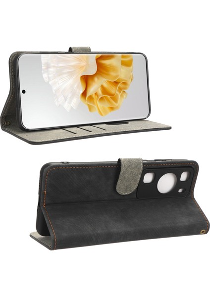 Huawei P60/P60 Pro Için Çarpışma Önleyici Stand Kılıfı Rfıd Engelleme Cüzdan Deri Kılıf Kayışlı-Siyah (Yurt Dışından) indirimleri