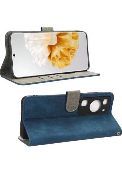 Huawei P60/P60 Pro Için Çarpışma Önleyici Stand Kılıfı Rfıd Engelleme Cüzdan Deri Kılıf Kayışlı-Mavi (Yurt Dışından) indirimleri
