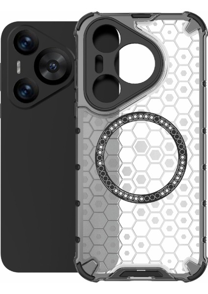 Huawei Pura 70 Manyetik Kılıf Tpu+Pc Petek Köşe Koruma Telefon Kılıfı-Şeffaf (Yurt Dışından) fiyatları