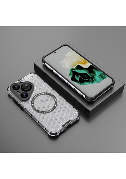 Huawei Pura 70 Manyetik Kılıf Tpu+Pc Petek Köşe Koruma Telefon Kılıfı-Şeffaf (Yurt Dışından) indirimleri