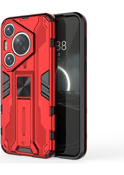 Huawei Pura 70 Pro/pura 70 Pro+Kılıf Kickstand Pc+Tpu Telefon Arka Kapağı-Kırmızı (Yurt Dışından)