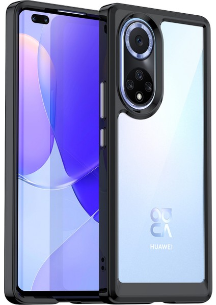 Huawei Nova 9 Pro/honor 50 Pro Şeffaf Arka Kılıf Hibrit Akrilik+Tpu Darbeye Dayanıklı Cep Telefonu Koruyucu Bağımsız Düğmelerle-Siyah (Yurt Dışından)