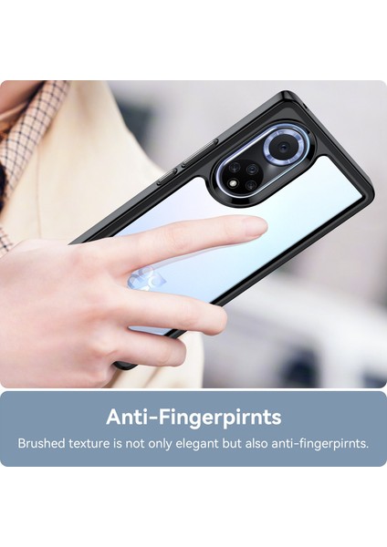 Huawei Nova 9 Pro/honor 50 Pro Şeffaf Arka Kılıf Hibrit Akrilik+Tpu Darbeye Dayanıklı Cep Telefonu Koruyucu Bağımsız Düğmelerle-Siyah (Yurt Dışından) indirimleri
