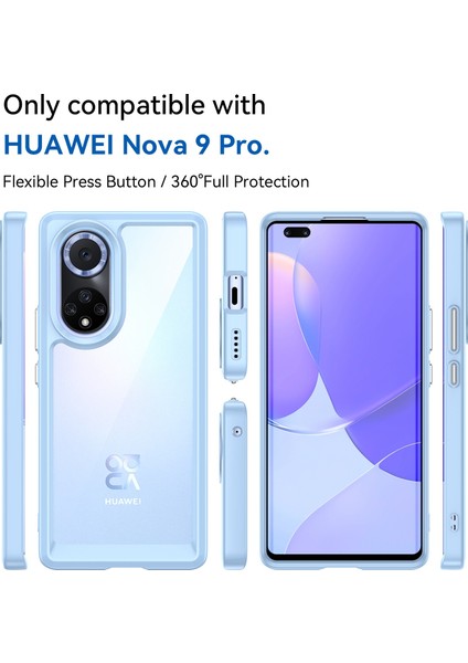 Huawei Nova 9 Pro/honor 50 Pro Için Şeffaf Arka Kılıf Hibrit Akrilik+Tpu Darbeye Dayanıklı Cep Telefonu Koruyucu Bağımsız Düğmelerle-Bebek Mavisi (Yurt Dışından) fiyatları