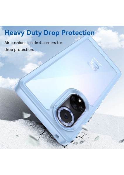 Huawei Nova 9 Pro/honor 50 Pro Için Şeffaf Arka Kılıf Hibrit Akrilik+Tpu Darbeye Dayanıklı Cep Telefonu Koruyucu Bağımsız Düğmelerle-Bebek Mavisi (Yurt Dışından) modelleri